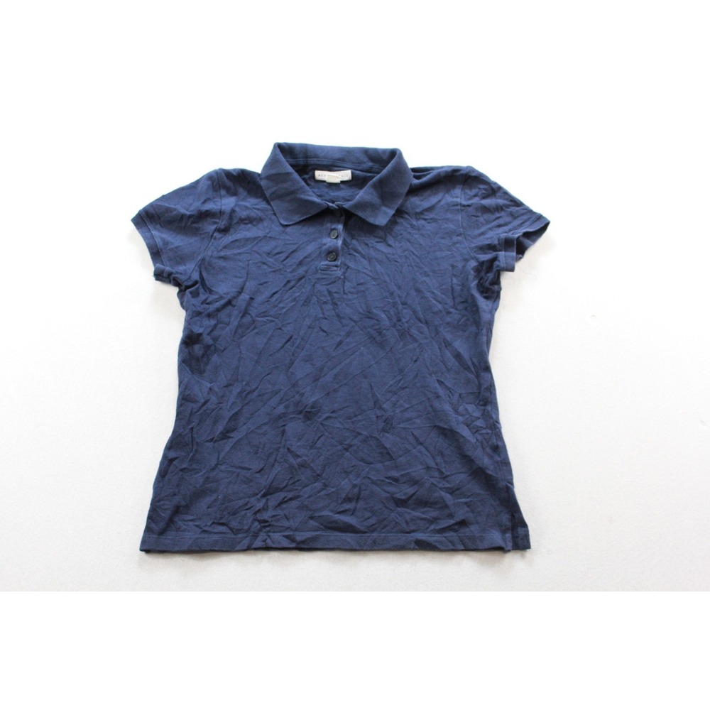 Aeropostale Women Blue Polo Top Short Sleeve Collar Size Large